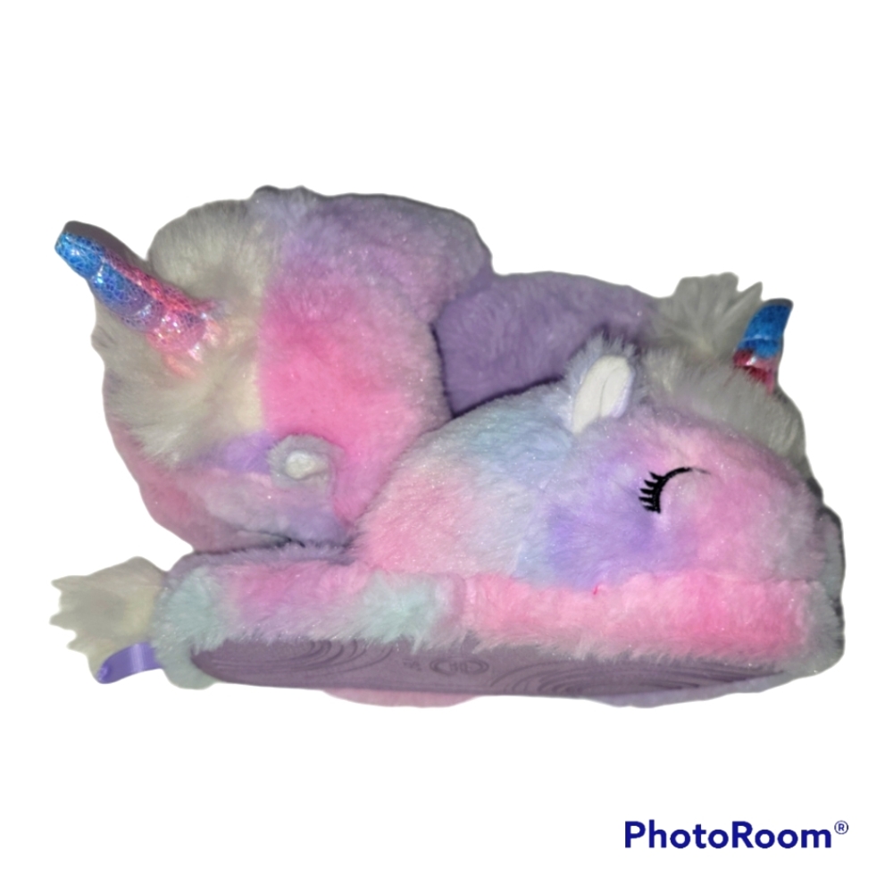 Wonder Nation, Unicorn slippers, multicolored, girls size 13/1